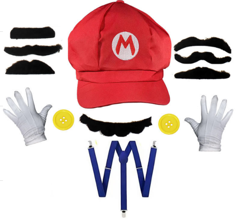 Set De Gorra De Mario Con Accesorios