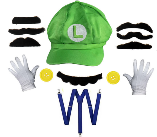 Set De Gorra De Luigi Con Accesorios -Mario