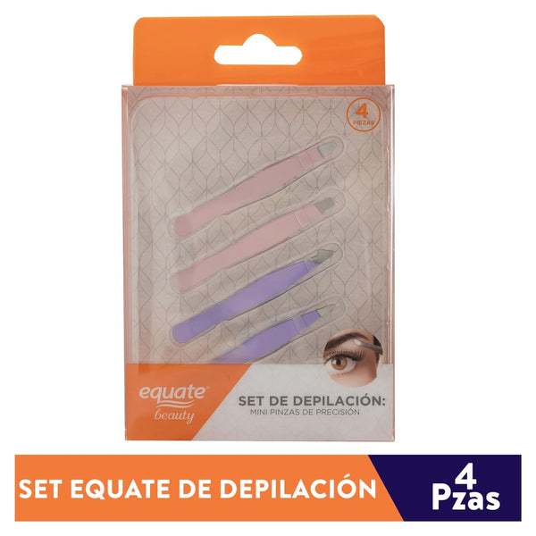 Set Depilacion Equate Mini Pinzas 4 Piezas