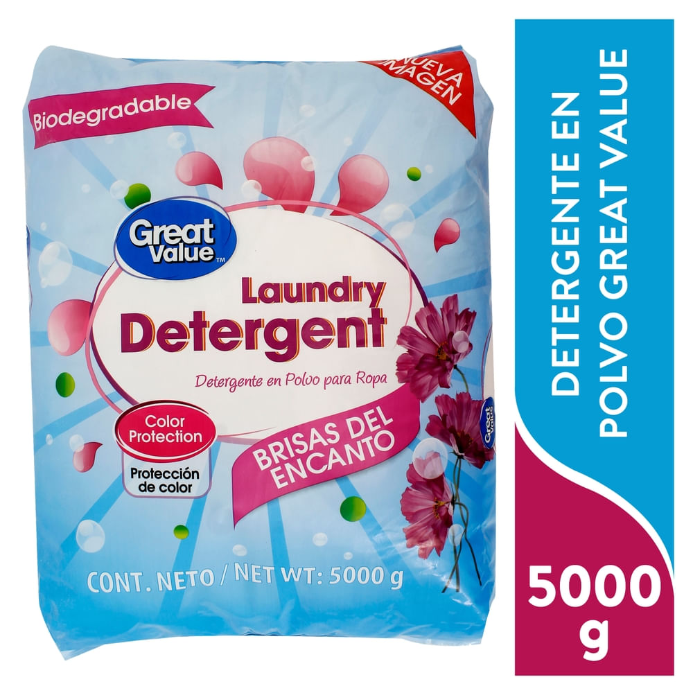 Detergente Great Value En Polvo Aroma Brisas Del Encanto - 5000 G