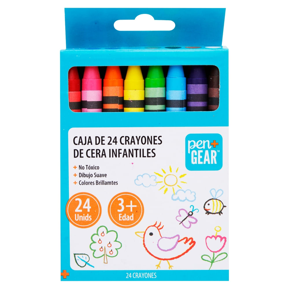 Crayones Pen Gear De Cera Caja -24 Uds