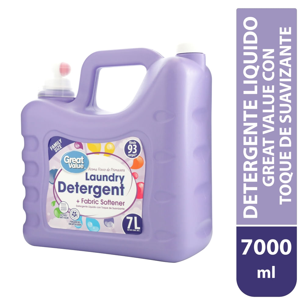 Detergente Great Value Líquido Con Toque De Suavizante Para Ropa - 7000 Ml