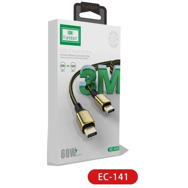 Cable Usb Tipo C Earldom 3 Mts Ec 141C