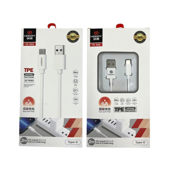 Cables Usb Tipo C Hr-X44 Hoory 2Mts Blanco