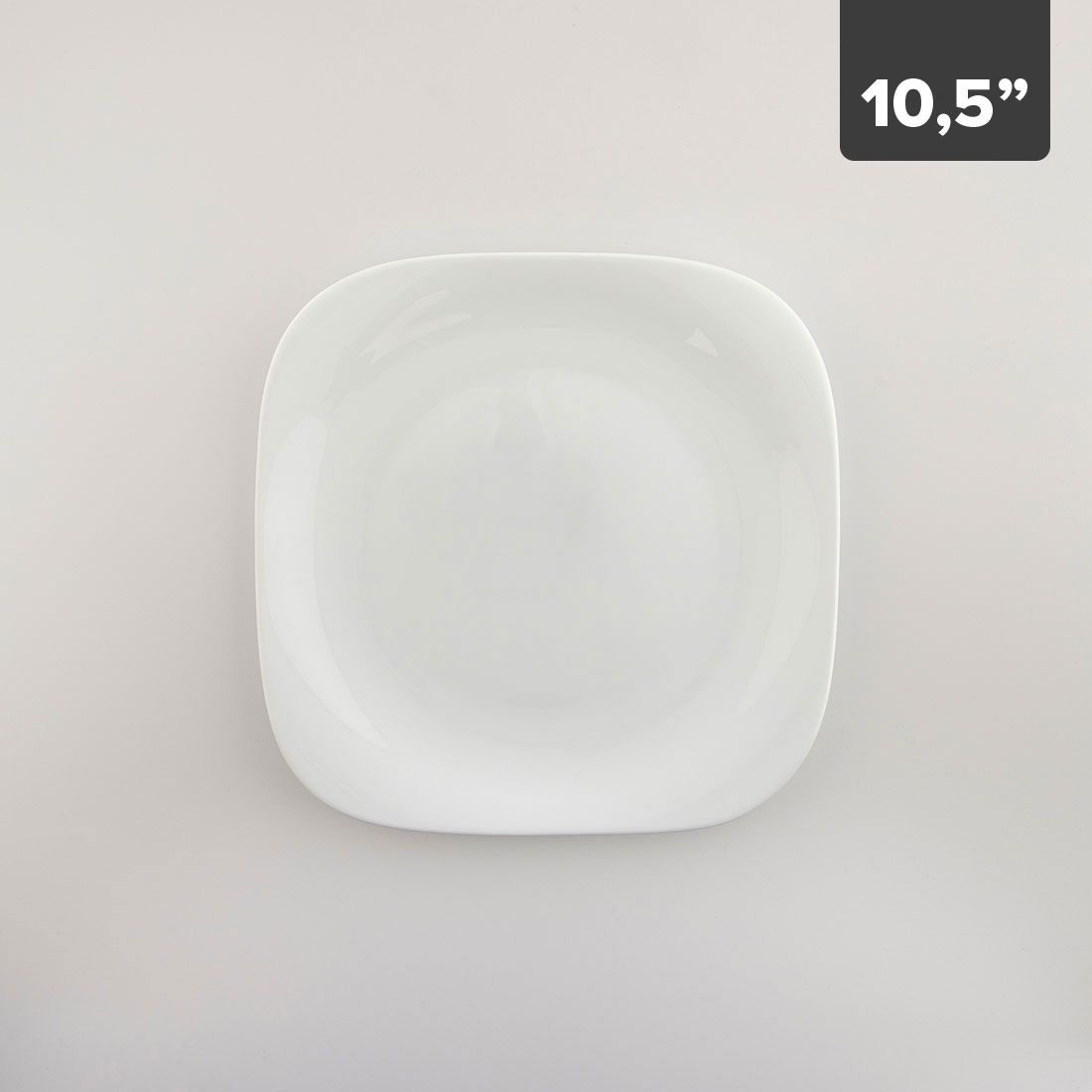 Plato Grande Cuadrado Temperado 10.5in