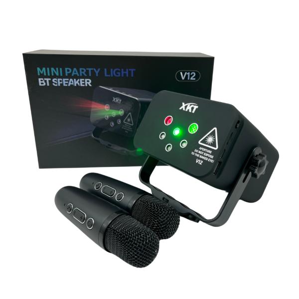 Bocinas Parlante Bluetooth V12 Con Proyector De Luces Negro