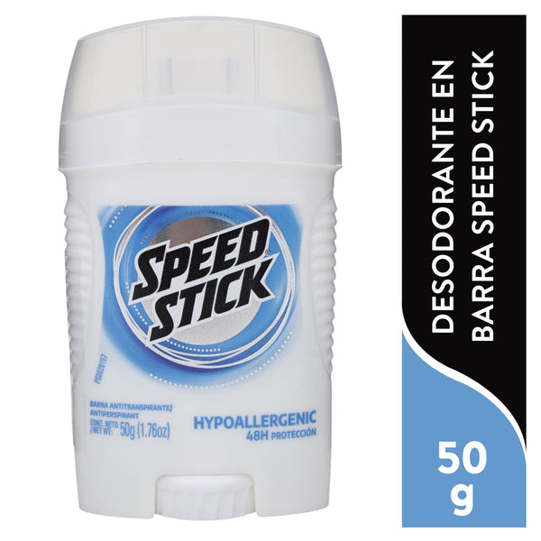 Desodorante Antitranspirante Speed Stick Hipoalergénico Barra 50 G