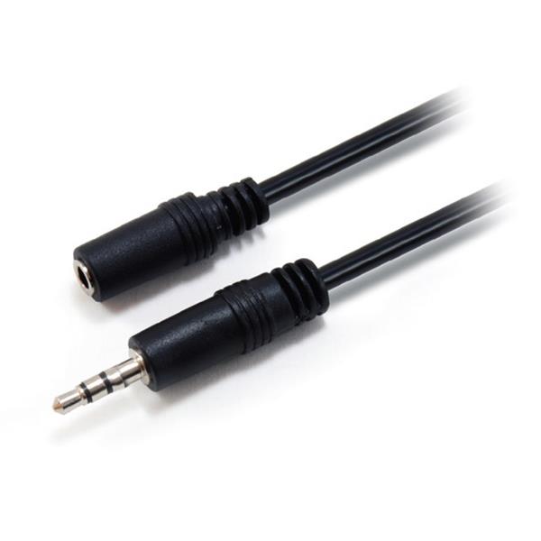 Cable Macho Hembra 3.5MM 1MTS Negro Bolsa