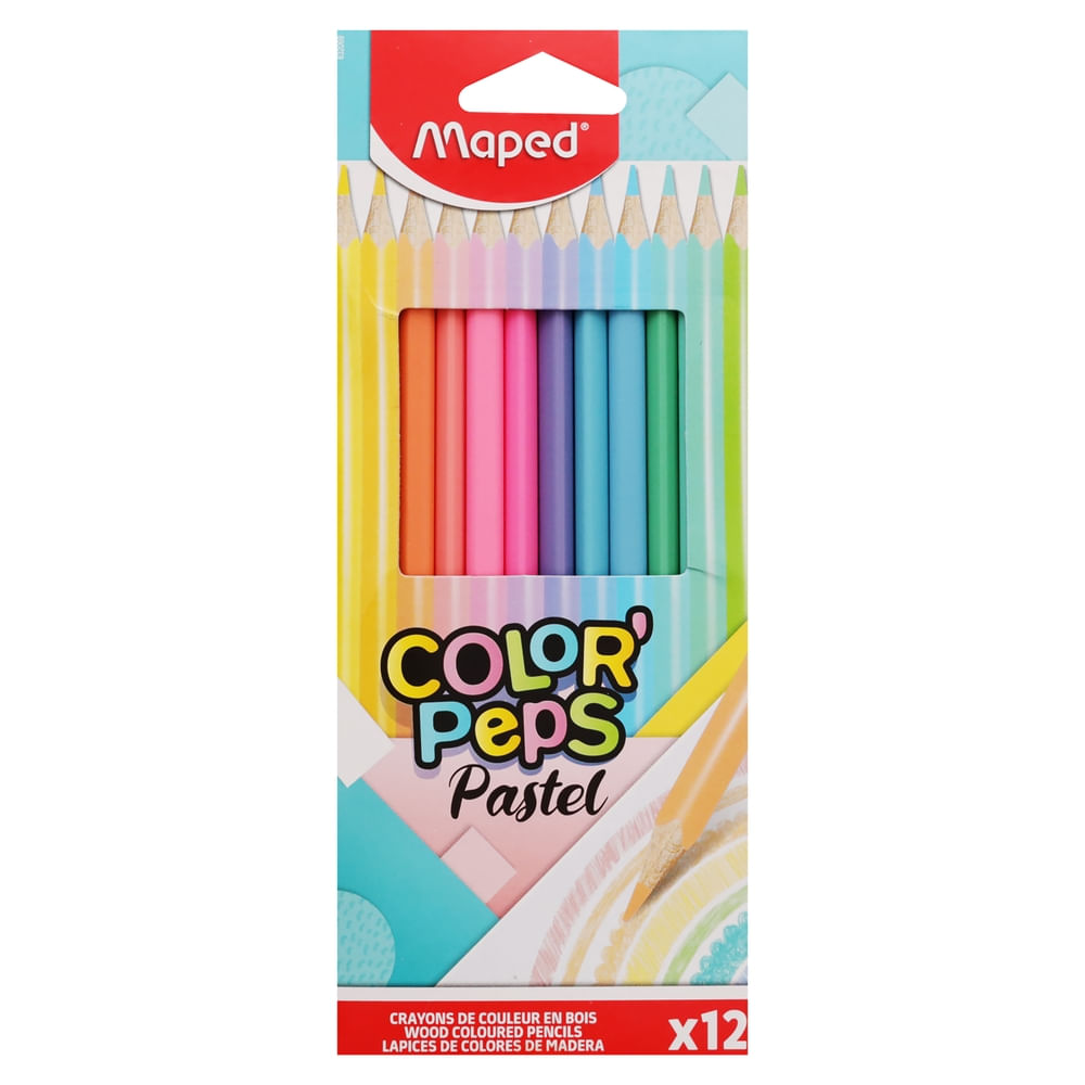 Lápices De Color Maped Color Peps Pastel - 12 Uds