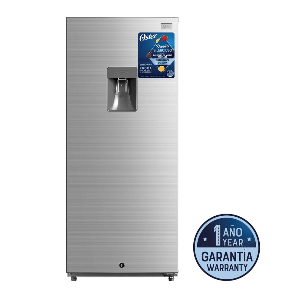 Refrigeradora Oster Defrost Os-dfmi187vd Plateada Con Dispensador 6.6 Pies Cúbicos
