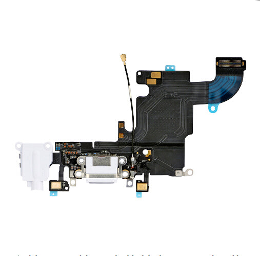 Flex Rack De Carga Jack Audio Microfono Iphone 6S 4.7 A1688 A1687 Blanco
