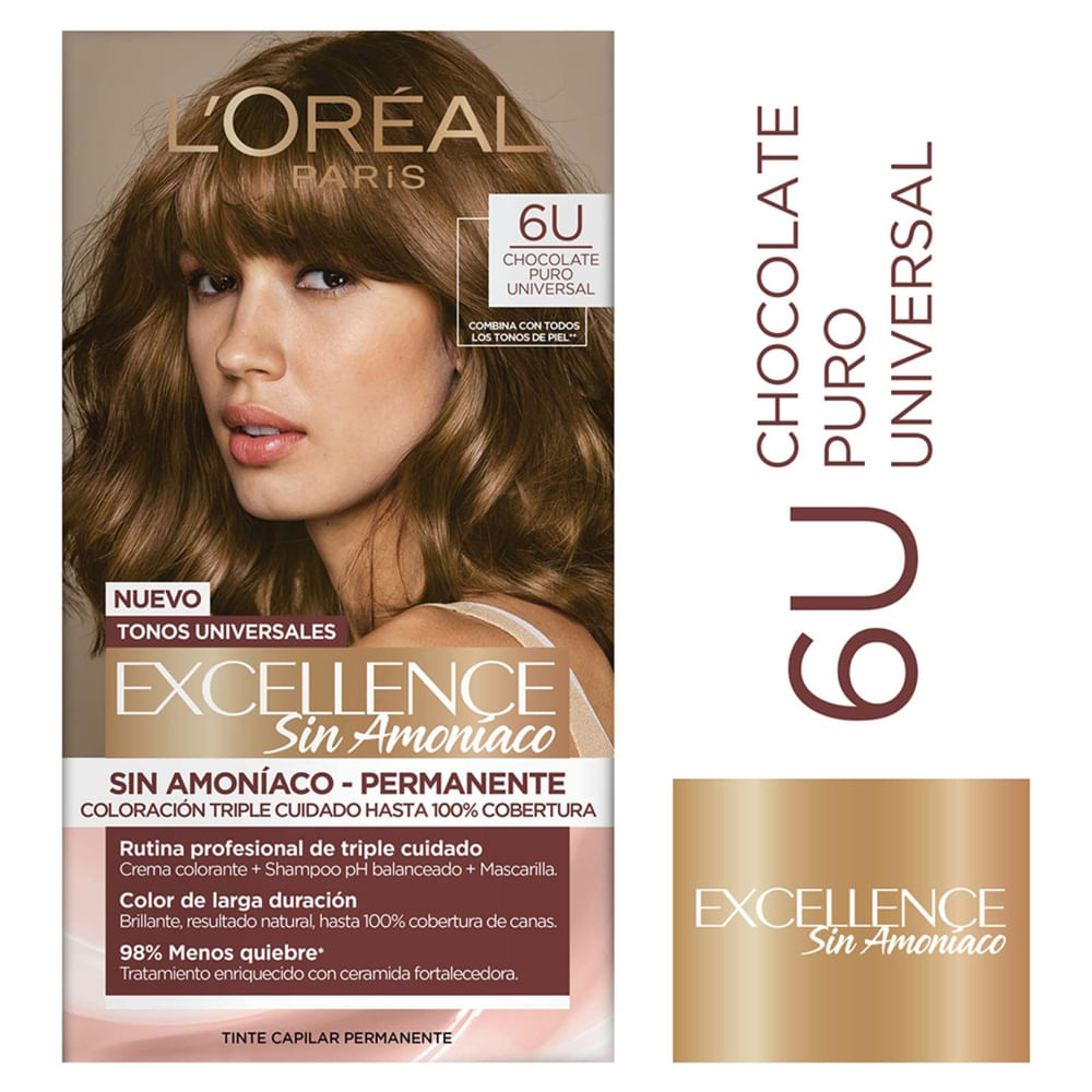 Tinte Para El Cabello Permanente L'oréal Paris Excellence Nudes Sin Amoníaco Tono 6U