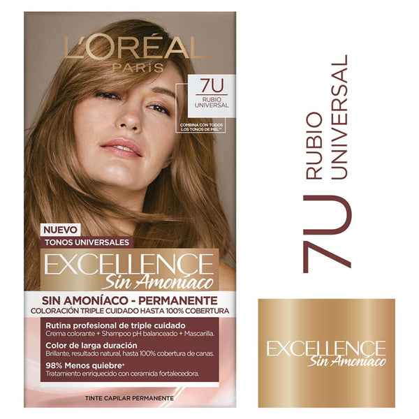 Tinte Para El Cabello Permanente L'oréal Paris Excellence Nudes Sin Amoníaco Tono 7U