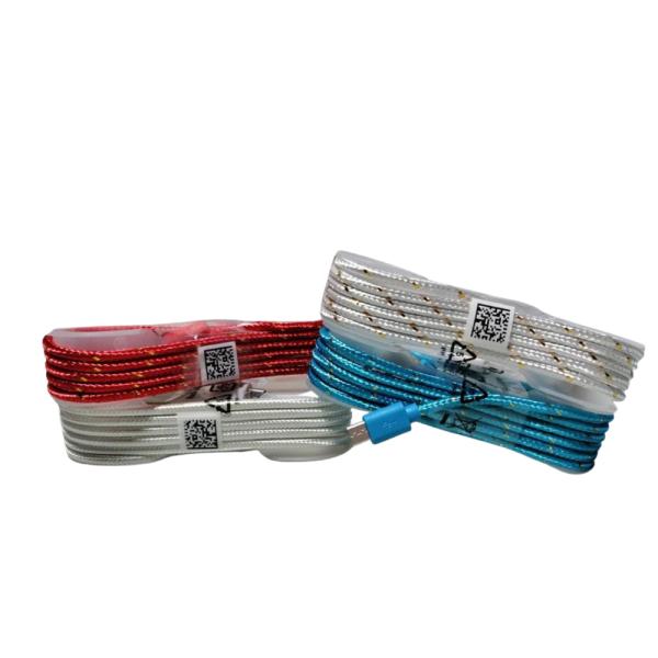 Cables Usb Micro V8 Metalico Tejido Color Rojo