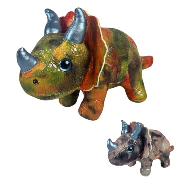Peluche De Dinosaurio Triceratops - Por Unidad 2 Estilos A Elegir Naranja