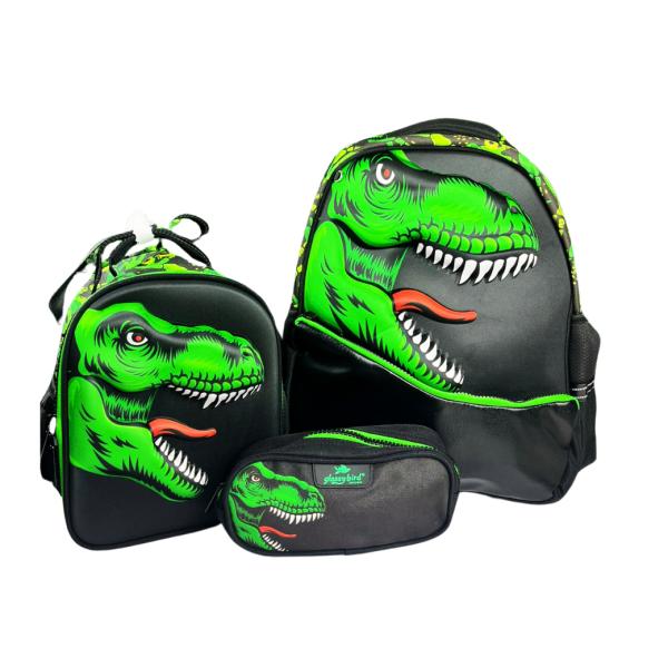 Set Bolso Glossy De Dinosaurio