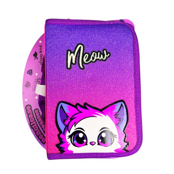 Cartuchera De Gato Morado Y Fucsia