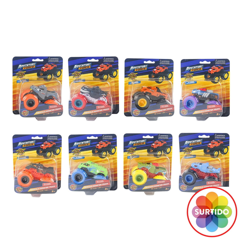 Vehículos Adventure Force Monster Truck Escala 1:54 Surtido