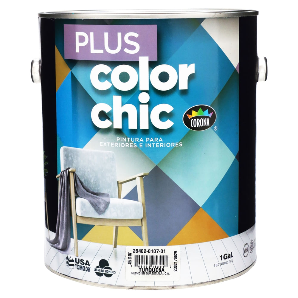 Pintura Color Chic Latex Turquesa Galon