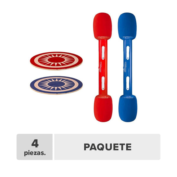 Lanza Y Escudo Desafío Justas Madera Y Pvc 130x19x6cm 4pcs