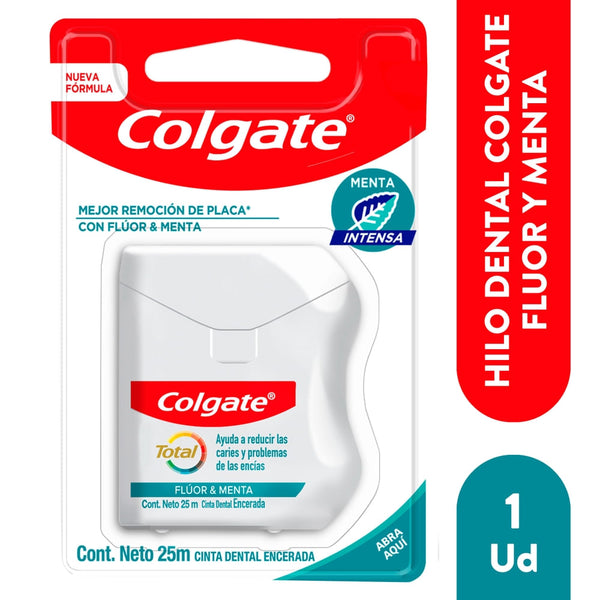 Hilo Dental Colgate Total 12 Menta Y Flúor 25 Mts