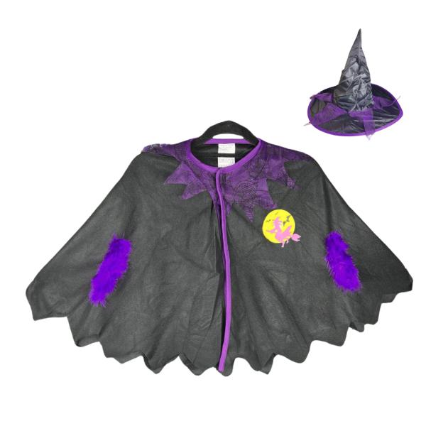 Disfraz de Bruja para Niña | Capa Mágica y Sombrero Puntiagudo