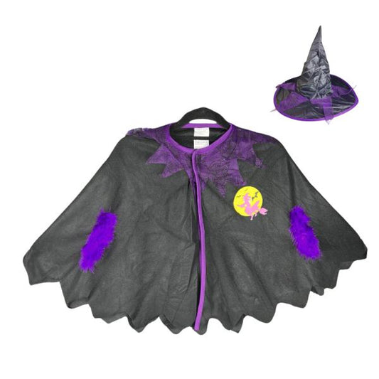 Disfraz de Bruja para Niña | Capa Mágica y Sombrero Puntiagudo
