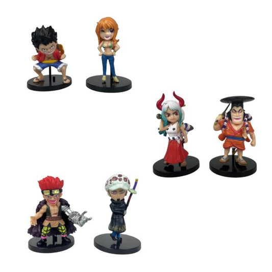 Mini Figuras One Piece – Set de 6 Personajes Coleccionables (8-10cm)