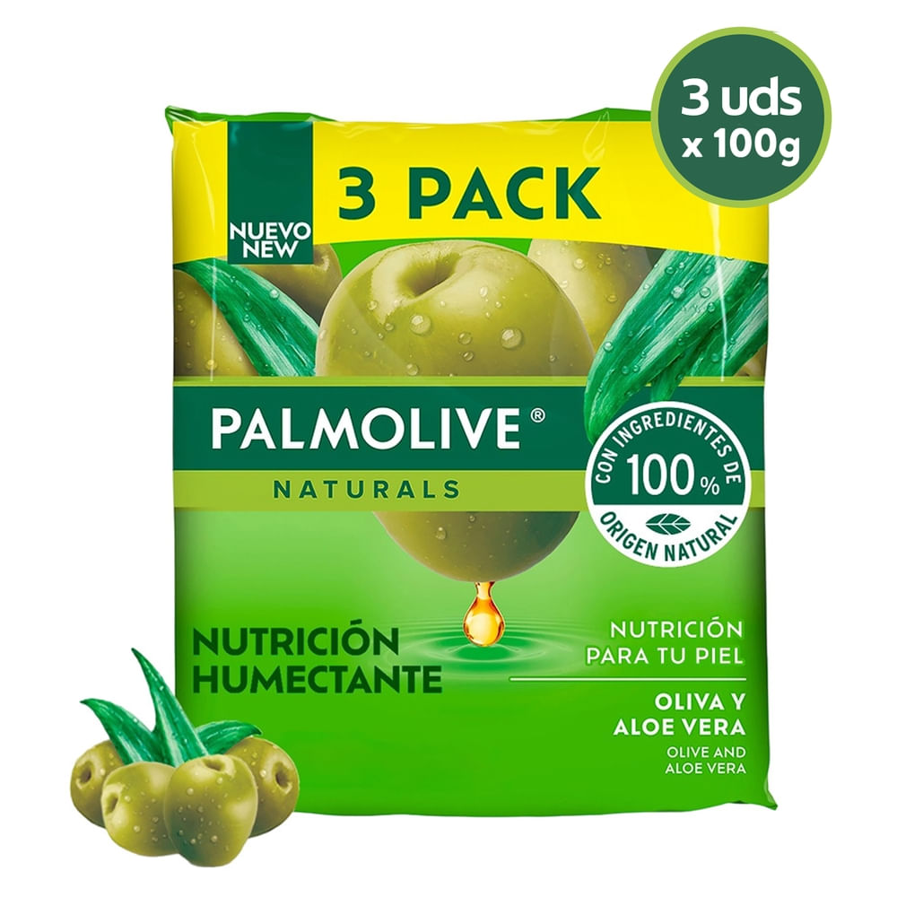 Jabón Corporal Palmolive Naturals Oliva Y Aloe 3 Pack - 300 G