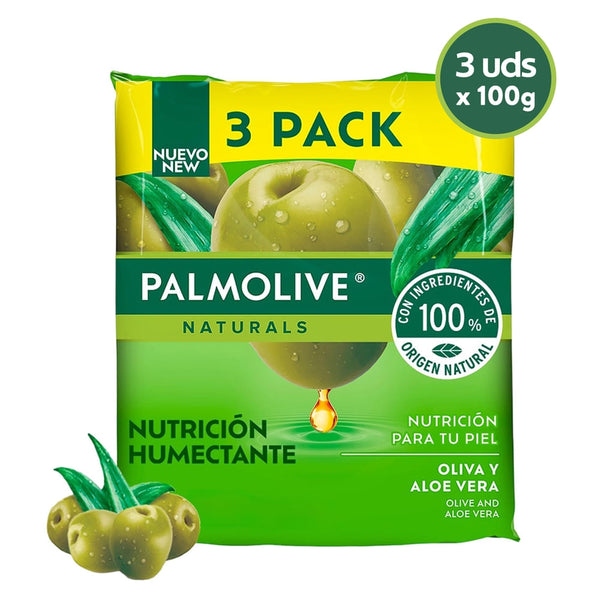 Jabón Corporal Palmolive Naturals Oliva Y Aloe 3 Pack - 300 G