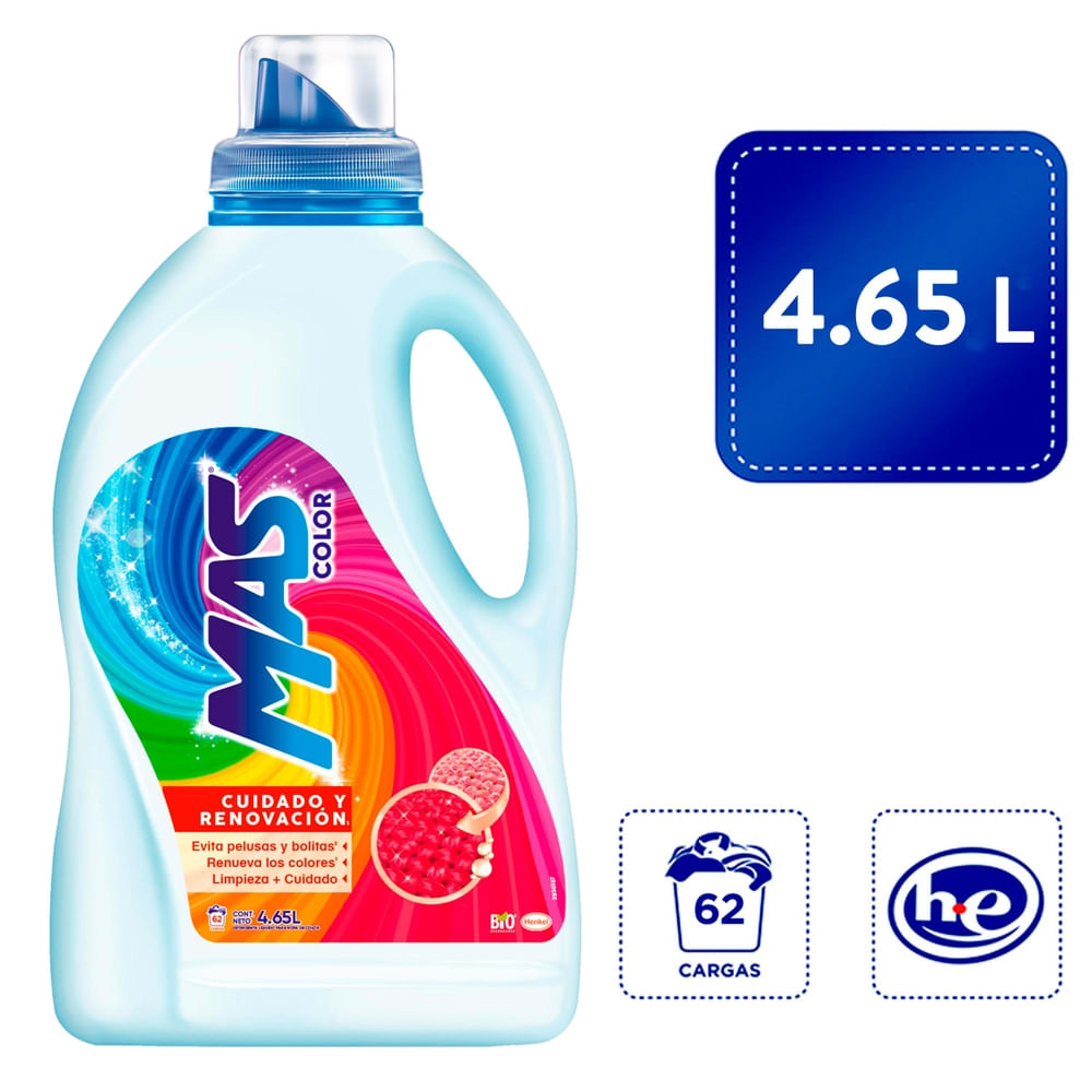 Detergente Líquido Más Color Cuidado Y Renovación - 4650 Ml