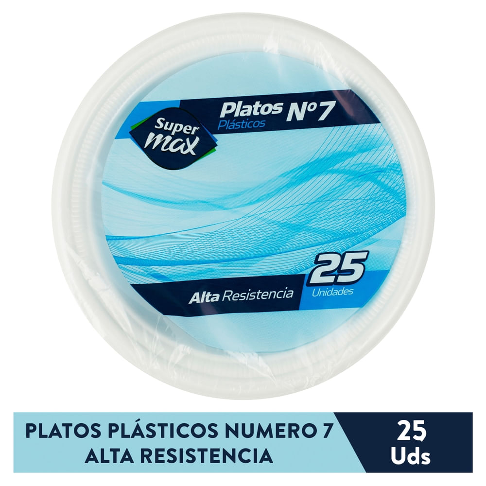 Plato Supermax Desechable N7 Bco 25 Unidades