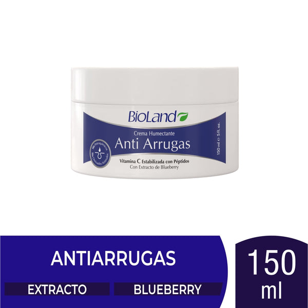 Crema Humectante Bioland Extracto De Blue Berry Antiarrugas - 150 Ml