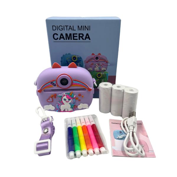 Camara De Niños Con Impresora Morado