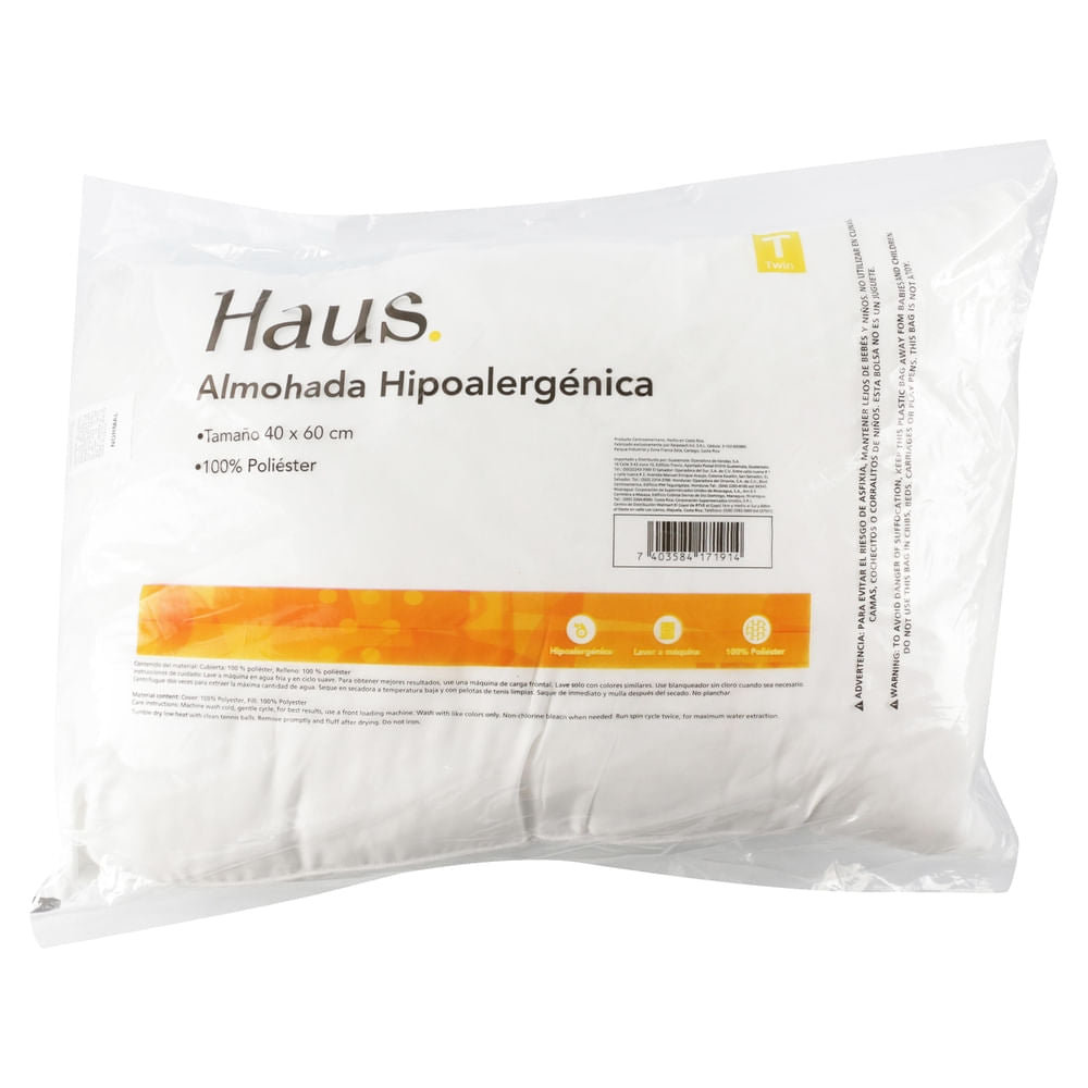 Almohada Haus Hipoalergénica 40 X 60 Cm