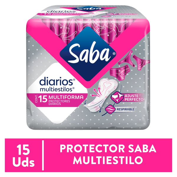 Protectores Diarios Saba Multiestilos Multiforma - 15 Uds