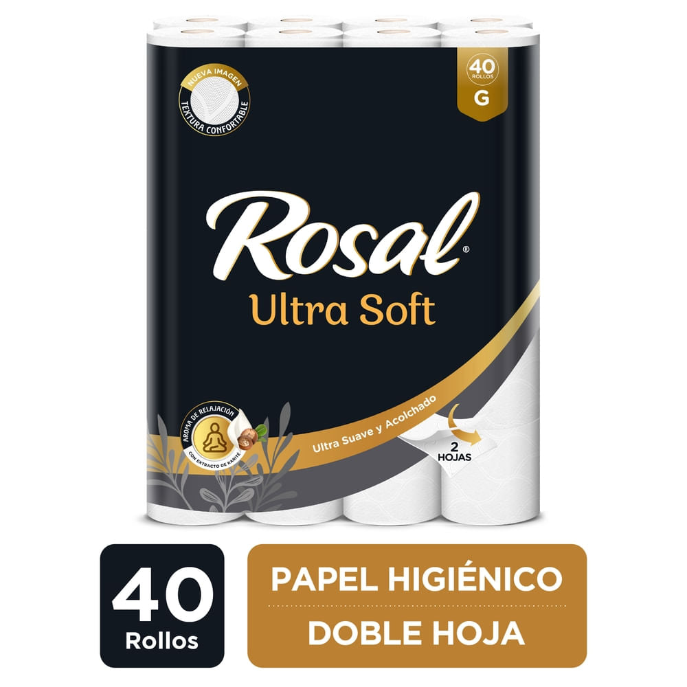 Papel Higiénico Rosal Black Ultra Soft Doble Hoja - 40 Rollos