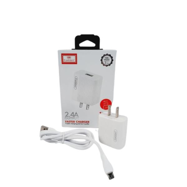 Cargador Cubo Casa Es-161M Con Cable Micro V8 Earldom