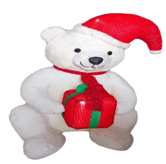 Inflable Oso Polar Navideño con Regalo