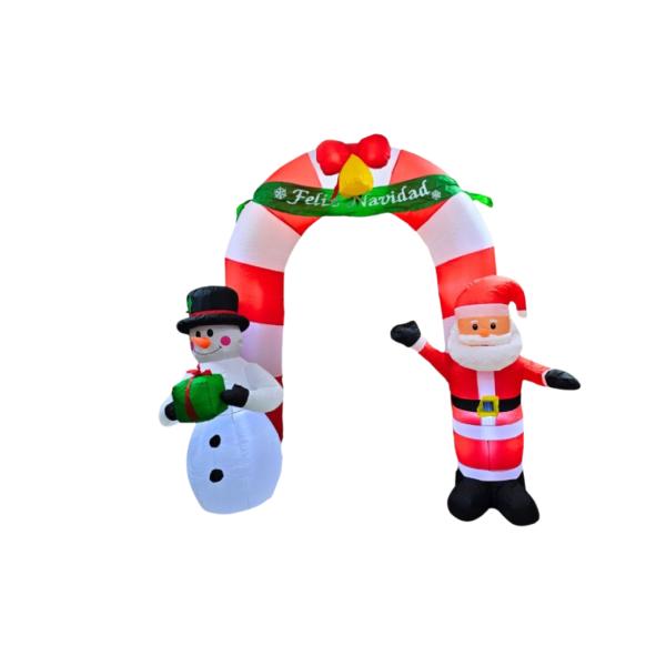 Inflable Arco Navideño con Santa y Muñeco de Nieve