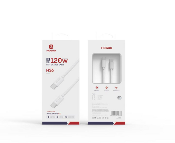 Cables Usb Tipo-C A Tipo C Hoguo H36 120W Blanco