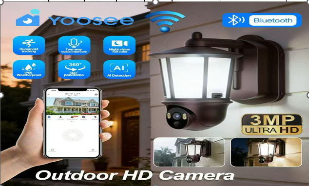 Cámara Lámpara Wifi Yoosee 3MP Ultra HD 360° Para Exterior YY-T911A