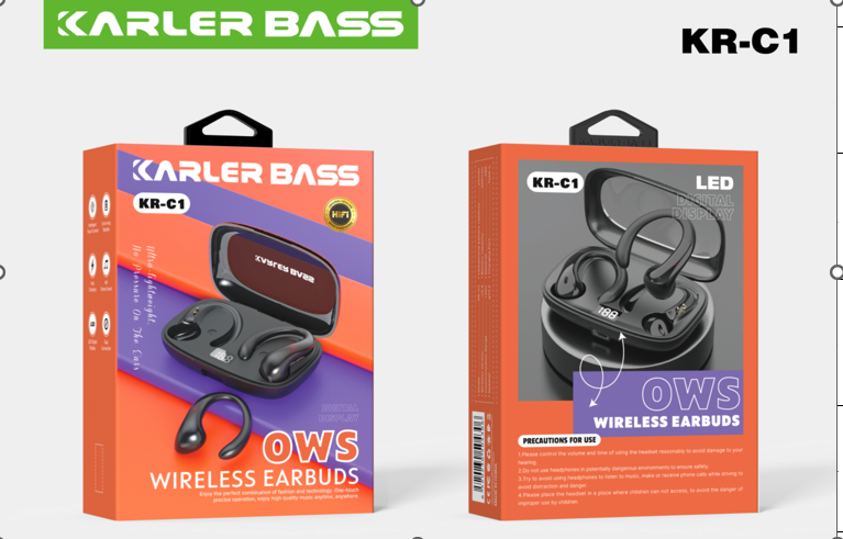 Udífonos Inalámbricos TWS OWS Modelo KR-C1 Karler Blanco