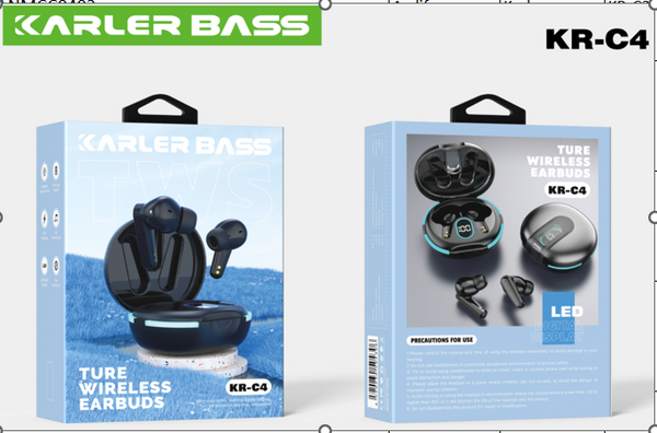 Audífonos Inalámbricos TWS CON Pantalla LED Modelo KR-C4 Karler