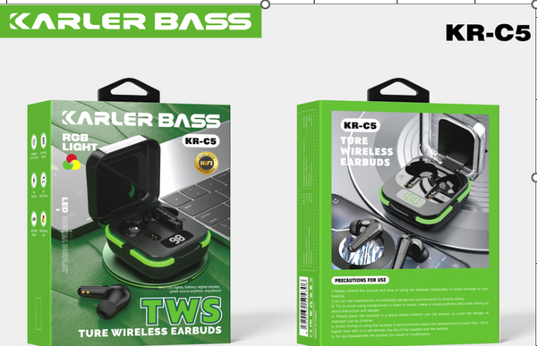 Audífonos Inalámbricos TWS CON Pantalla LED Modelo KR-C5 Karler