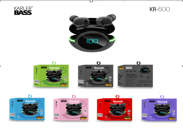 Audífonos Smart Sound CON Display LED KR-500 Karler Negro
