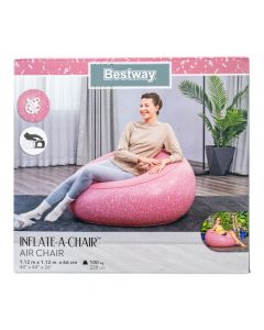 Sillón Inflable Rosado Y Gris