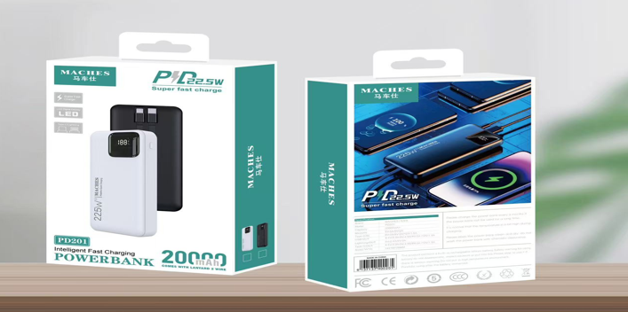Power Bank PD201 20000MAH Carga Rápida Negro