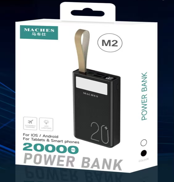 Power Bank M2 20000MAH Ultrafino Negro