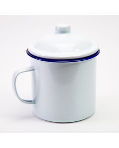 Jarra Loza Con Tapa Blanca 10cm